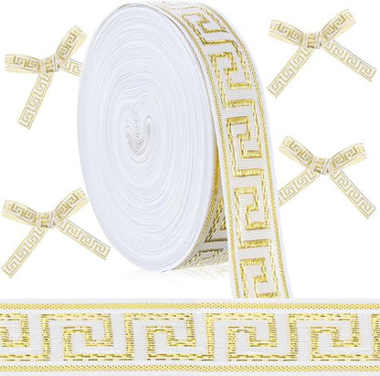 Greek Key Ribbon - 25 Yards of 3/4" Grosgrain for Gift Wrapping & DIY Crafts | Sport Theme Decor