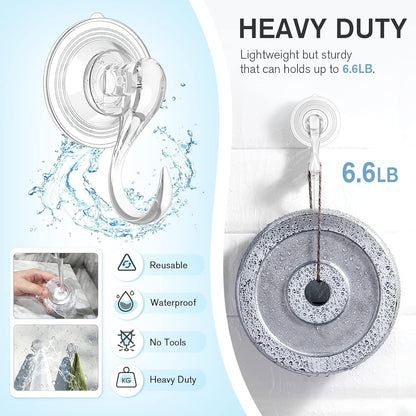 VIS'V Suction Cup Hooks Bundle - Large & Small Sizes for Strong, Versatile Holding Power