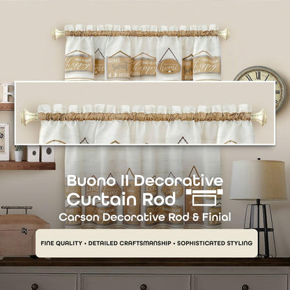 Achim Home Decor Buono II Decorative Window Curtain Rods - Lightweight, Easy To Install, 48-86 Inches