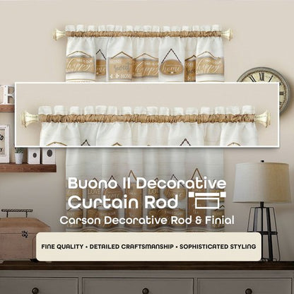Decorative Window Curtain Rods With Finials, 48 To 86 Inches, 0.75 Diameter - Buono II, Carson Series - Lightweight & Easy To Install, Adjusts Telescopically To Fit Any Window by Achim Home Decor