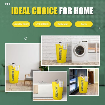 Caroeas 95L Pro Large Laundry Basket - Waterproof Hamper with Padded Handles | Collapsible Design in Yellow