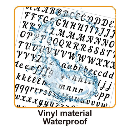 12Sheets Small Letter Stickers 0.5Inch Vinyl Alphabet