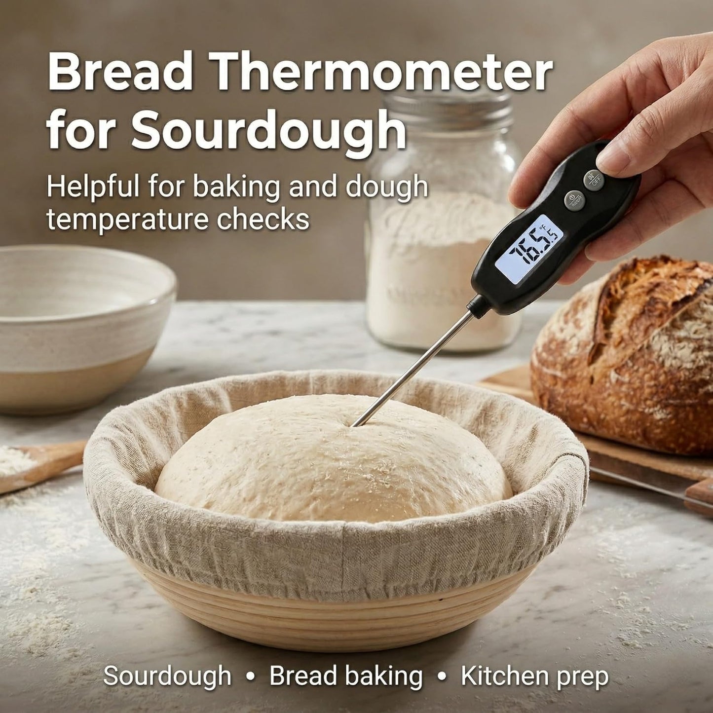 Meat Thermometer by [Brand Name] - Digital Instant Read with Backlight | Waterproof for BBQ, Grilling & Baking (Black)