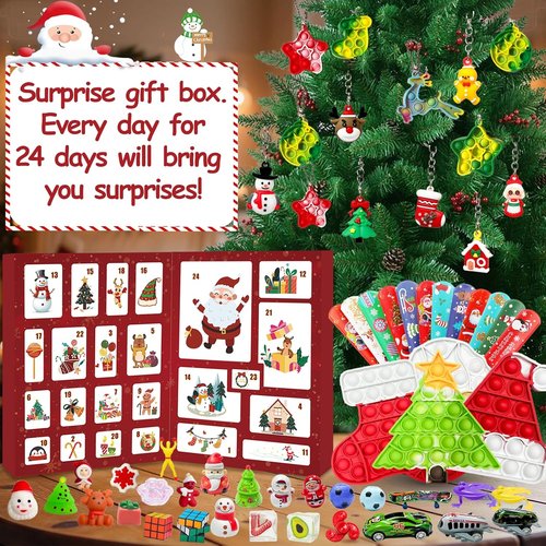 Fidget Advent Calendar 2025 - Christmas Countdown with 24 Surprising Fidget Toys | Perfect Sensory Gifts for Kids