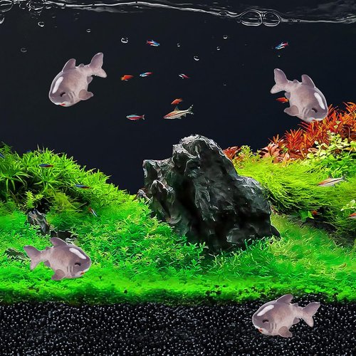 Exasinine Miniature Shark Resin Decoration Kit - 30 Pcs for Fish Tanks & Fairy Gardens (Gray)