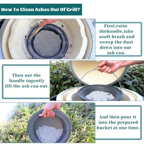 KAMaster Cast Iron Ash Can with Handle for Mini-Max Green Egg Grill,Charcoal Ash Pot Green Egg Accessories Must Haves,Perfectly Paired with Fire Grate/Charcoal Basket for Use | Quick&Easy Cleaning