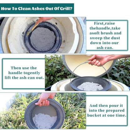 KAMaster Cast Iron Ash Can with Handle for Mini-Max Green Egg Grill,Charcoal Ash Pot Green Egg Accessories Must Haves,Perfectly Paired with Fire Grate/Charcoal Basket for Use | Quick&Easy Cleaning