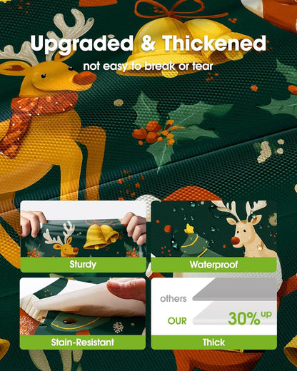 Pureegg Disposable Plastic Tablecloths - Sturdy Leakproof Covers for Parties | 54 x 108 Inch, Christmas Green, 8 Pack