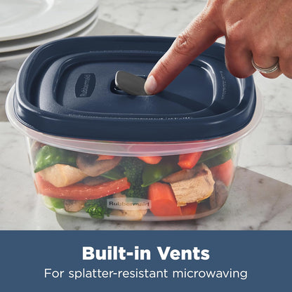 Rubbermaid Easy Find Lids® Food Storage Containers - 26-Piece Set with Vented Lids in Blue