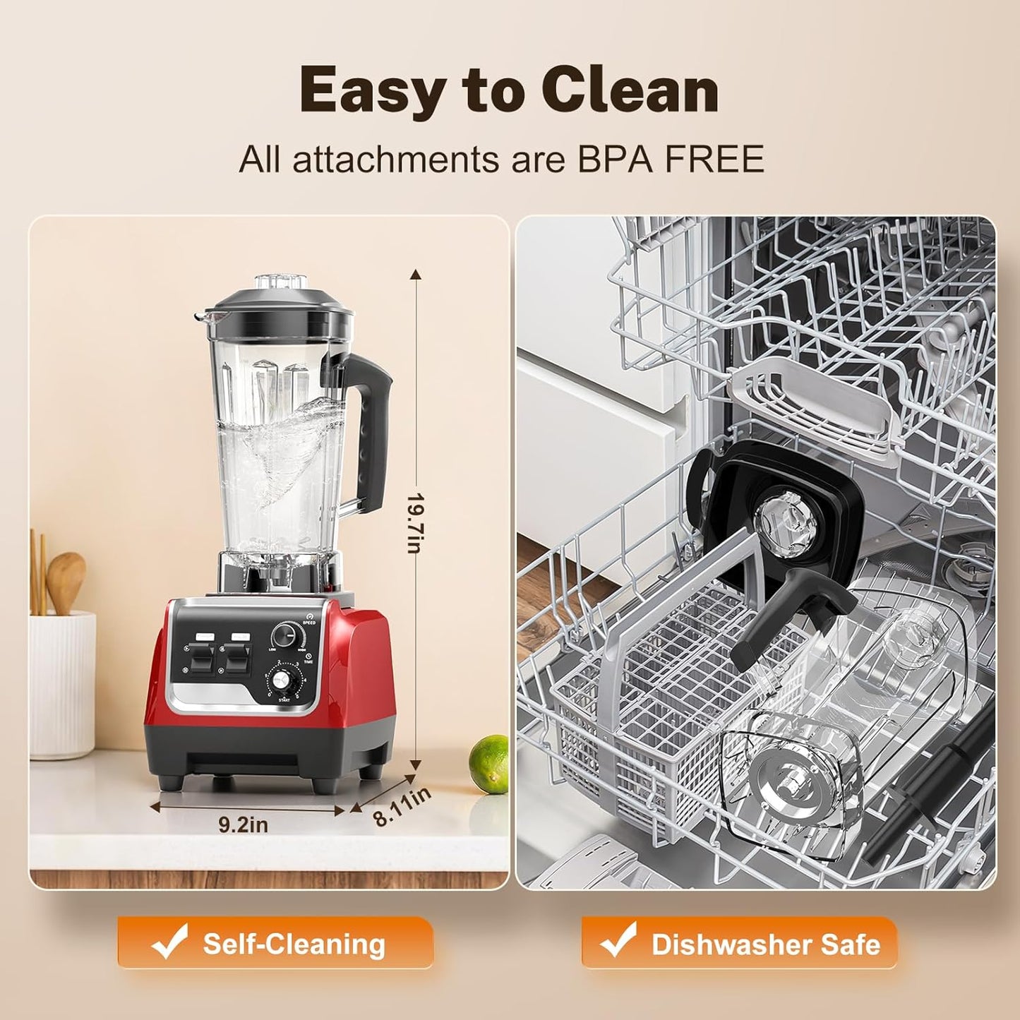 Powerful 1800W Blender by [Brand Name] - 70oz Pitcher & 20oz Travel Cup for Smoothies | Ice Crushing