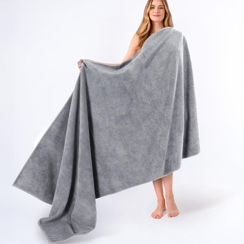 American Soft Linen 100% Cotton 600 GSM Turkish 40x80 Oversized Bath Towel Sheet, Extra Large Adult Towels for Bathroom, Light Grey Bath Sheet
