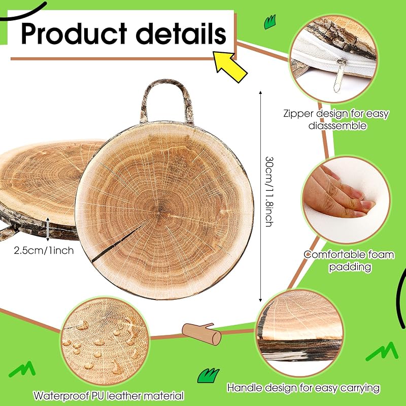 Suzile 18 Pcs Tree Stump Floor Cushions for Kids - Round 12x12x1 in Classroom (Variation of THIS listing: 18)