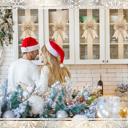 Variation of THIS listing: Burlap Christmas Cabinet Bows 4 Pcs, 6.6 ft Ribbon, Beige