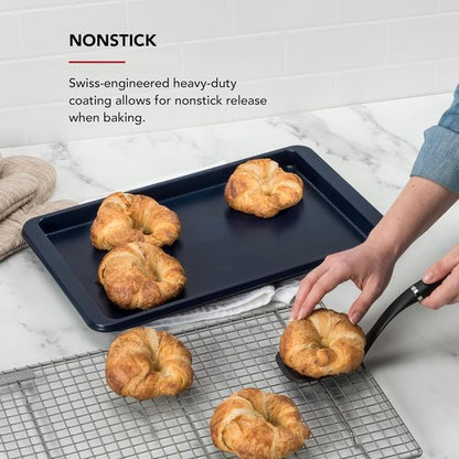 KitchenAid Nonstick Baking Sheet - 10x15in Aluminized Steel in Ink Blue for Perfect Baking Results