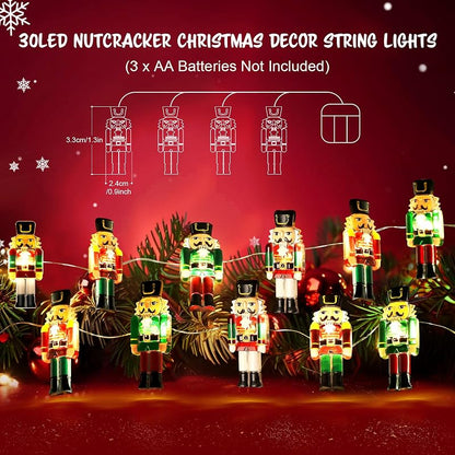 Nutcracker Christmas LED String Lights 10ft 30 LEDs Indoor Outdoor Decor Variation of THIS listing