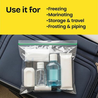 Glad Zipper Gallon Freezer Storage Bags - Set of 4 | Durable & Leak-Resistant Design