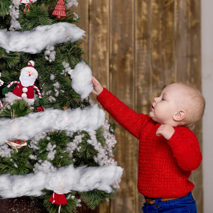 Riakrum Fake Snow Decor - Artificial Fluffy Fiber Stuffing for Holiday Tree & Party Decorations | 300g