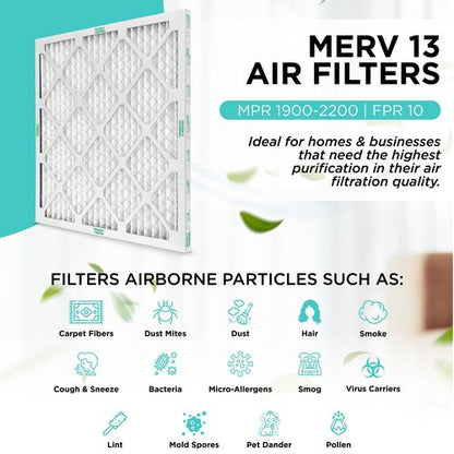 Mann+Hummel 20x25x4 MERV 13 Pleated HVAC AC Furnace Air Filters. 2 Pack. (Exact Size: 19.5 x 24.5 x 3.75 Inches)