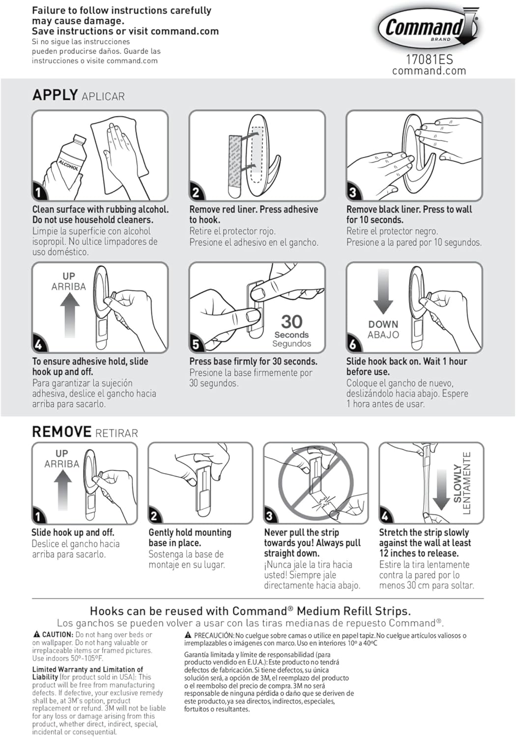 Command Medium Designer Hooks - Damage-Free Wall Hook with Adhesive Strips | 9 Hooks & 12 Strips, Holds Up to 3 lb