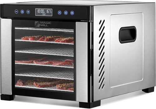 Magic Mill Pro Food Dehydrator - 7 XL Stainless Steel Trays for Jerky, Fruits & Herbs | Digital Timer & Temperature Control
