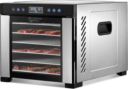 Magic Mill Pro Food Dehydrator - 7 XL Stainless Steel Trays for Jerky, Fruits & Herbs | Digital Timer & Temperature Control