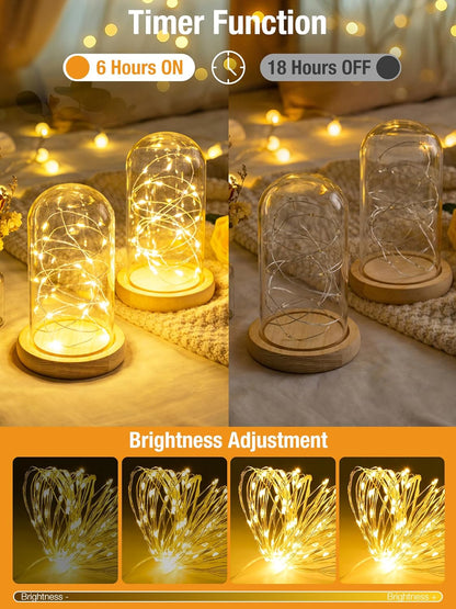 Btfarm Fairy Lights - 4 Pack Battery Operated Twinkle String Lights | 16FT, 50 LEDs, 8 Modes, Waterproof, Warm White