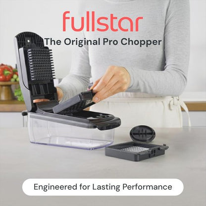 Fullstar Pro Vegetable Chopper - 2-in-1 Food Dicer with Container & Fruit Cutter | Essential Kitchen Gadget (Black)