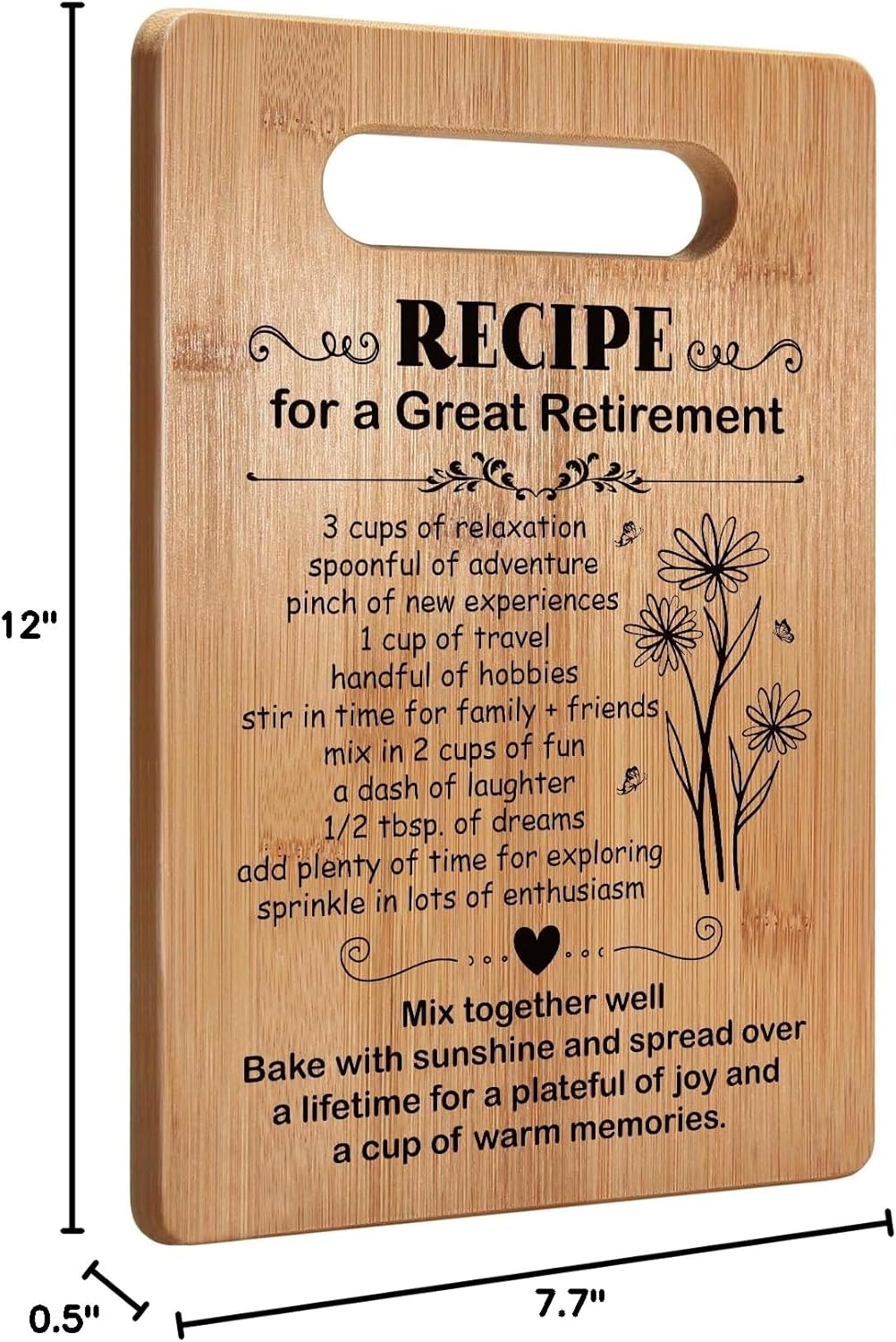 Retirement Gifts for Women 2026, Retired Cutting Board Gifts, Coworker Leaving Gifts for Women, Going Away Gifts for Coworker Boss Lady Leader Colleague Friends-Recipe for a Great Retirement
