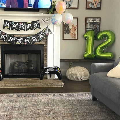 Green 40-Inch Giant Helium Foil Number Balloons | Self-Inflating 0-9 Digits for Birthday & Anniversary Celebrations