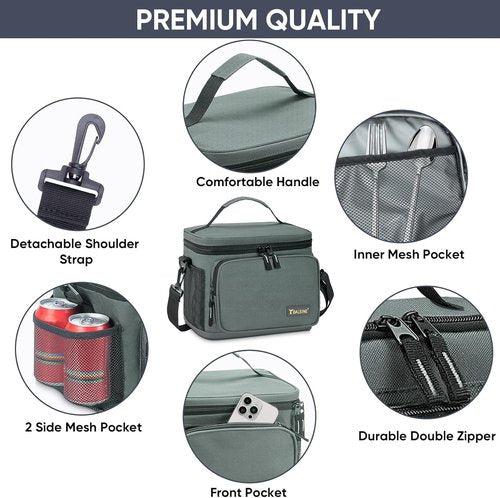 BALEINE Insulated Lunch Bag - Leakproof Cooler for Work & Picnic | 22 Can Capacity, Adjustable Strap, Large, Blue