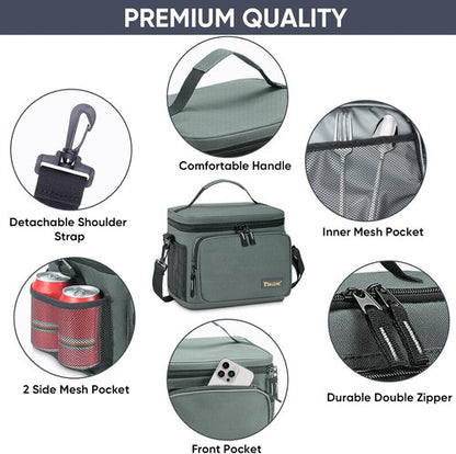 BALEINE Insulated Lunch Bag - Leakproof Cooler for Work & Picnic | 22 Can Capacity, Adjustable Strap, Large, Blue