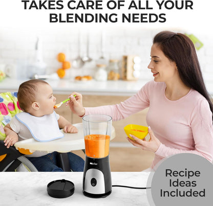 Mueller Smoothie Blender - Personal Blender for Shakes & Frozen Drinks | 15oz Travel Cup, Durable Stainless Steel Blades, Black