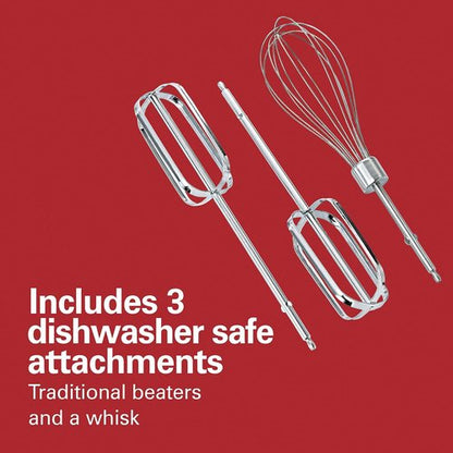 Hamilton Beach Electric Hand Mixer - 6-Speed with QuickBurst & Storage Case, 250W, White (62695V)
