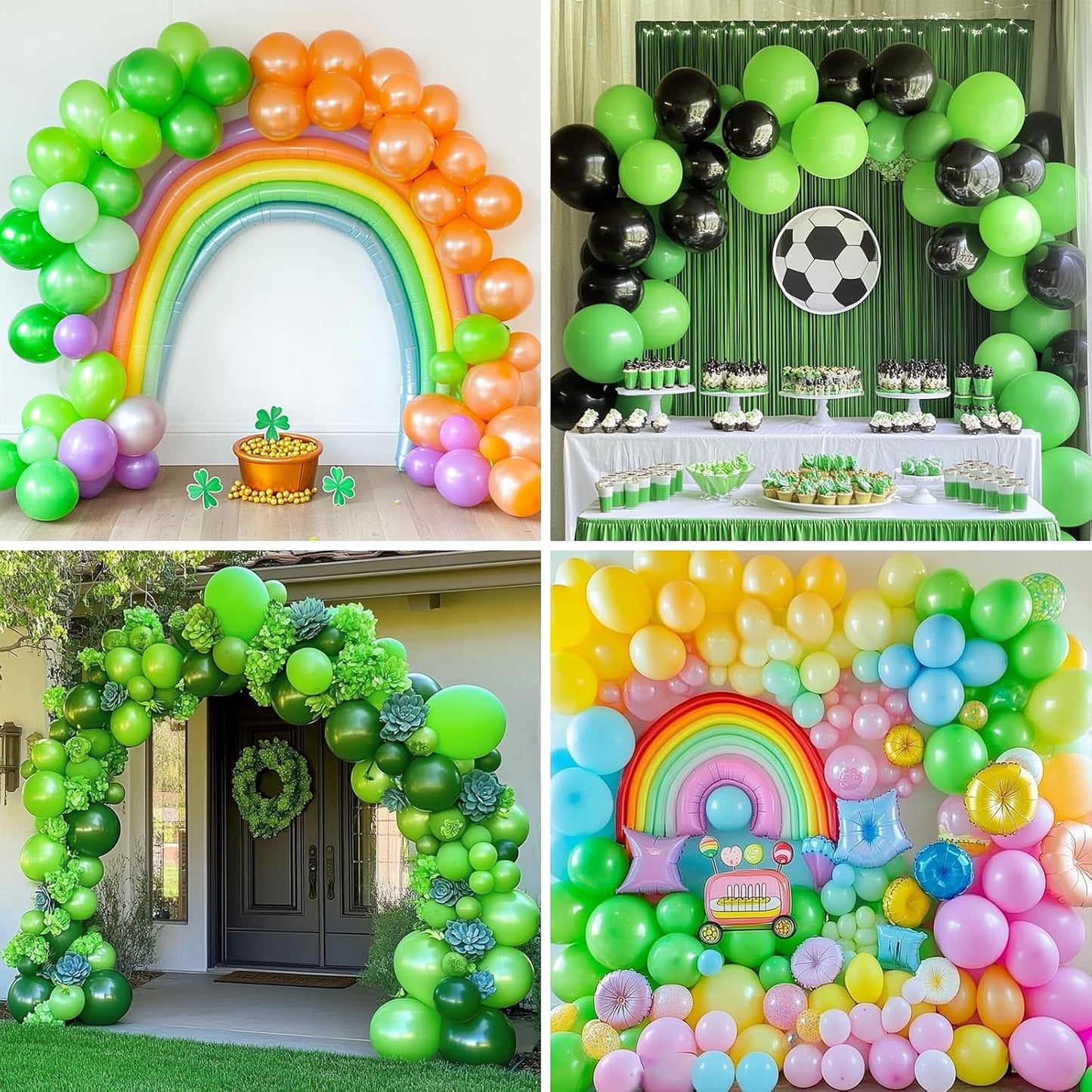 RUBFAC Lime Green Balloons - 129-Piece Neon Latex Balloon Garland Kit for Birthday & Baby Shower Decor
