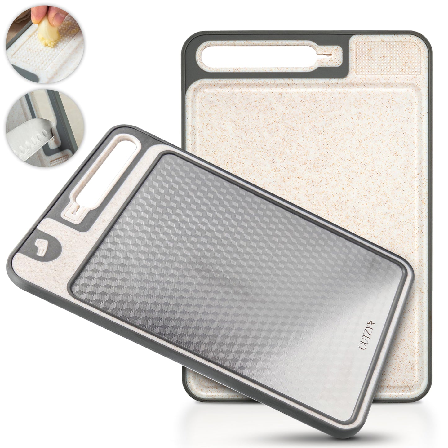 Metal Cutting Boards For Kitchen, Safe Cutting Board Non Toxic, Chopping Board Stainless Steel, Poultry/Meat Safe, Small/Medium, Steel, Wheat Straw, Thin, Non Plastic, Juice Groove, Kitchen Gadgets