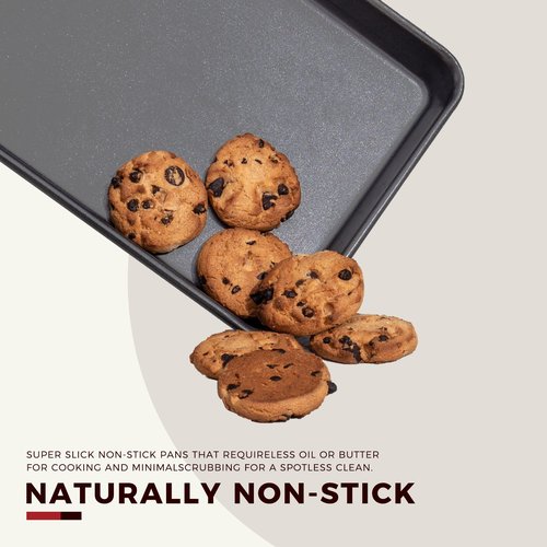 KITESSENSU Baking Pans Sets, Nonstick Bakeware Sets 7-Piece with Round/Square Cake Pan, Loaf Pan, Muffin Pan, Cookie Sheet, Roast Pan, Cooling Rack, Carbon Steel Bake Set