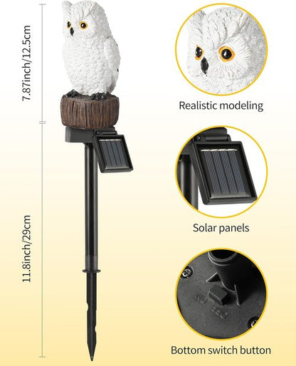 iStatue Owl Solar Garden Stake Light - Waterproof Cute Animal Figurine for Pathway & Patio Decor