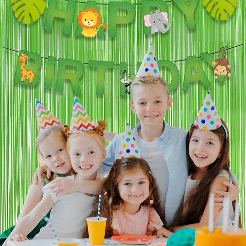 GREATRIL Tinsel Curtain Backdrop - Lime Green Streamers for St. Patrick's Day | 3.2ft X 8.2ft - 2 Packs