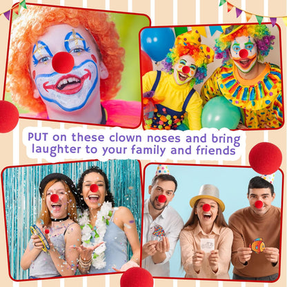 Vinsot Red Circus Clown Noses - 120 Pcs Foam Cosplay Accessories for Carnival & Halloween