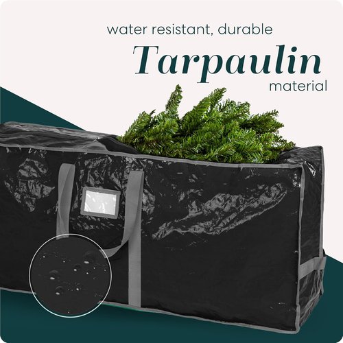 Christmas Tree Storage Bag | Durable Waterproof Zippered Bag for 9 Foot Artificial Trees - Protects Against Dust & Moisture (Black)