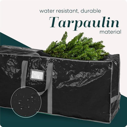 Christmas Tree Storage Bag | Durable Waterproof Zippered Bag for 9 Foot Artificial Trees - Protects Against Dust & Moisture (Black)