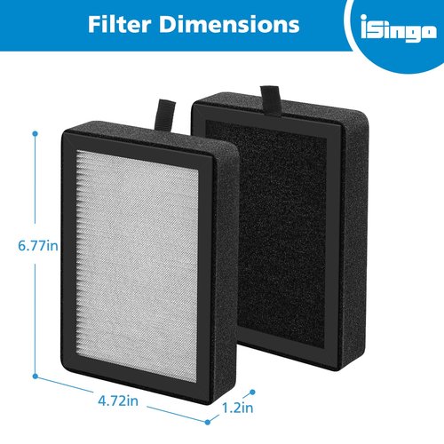 4 Pack LV-H128 Replacement Filter Compatible with LEVOIT LV-H128 / PUURVSAS (HM669A) / ROVACS (RV60) Air Purifiers, 3-IN-1 Filter for LV-H128-RF Replacement Filter