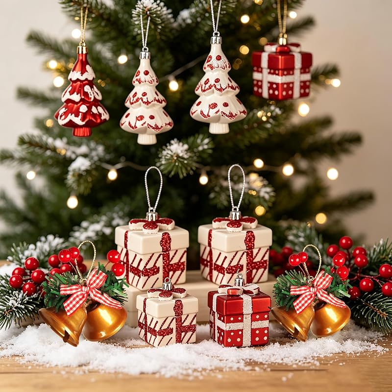 93-Count Christmas Ornament Set - Shatterproof Baubles, Gingerbread Men, Santa Reindeer