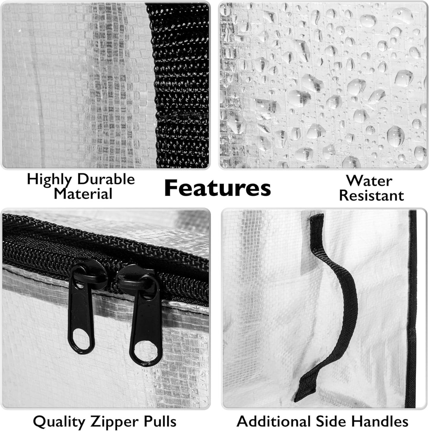 ClearSpace Oversized Moving Bags - Heavy-Duty Storage Solutions with Backpack Straps & Zippers | 8 Pack