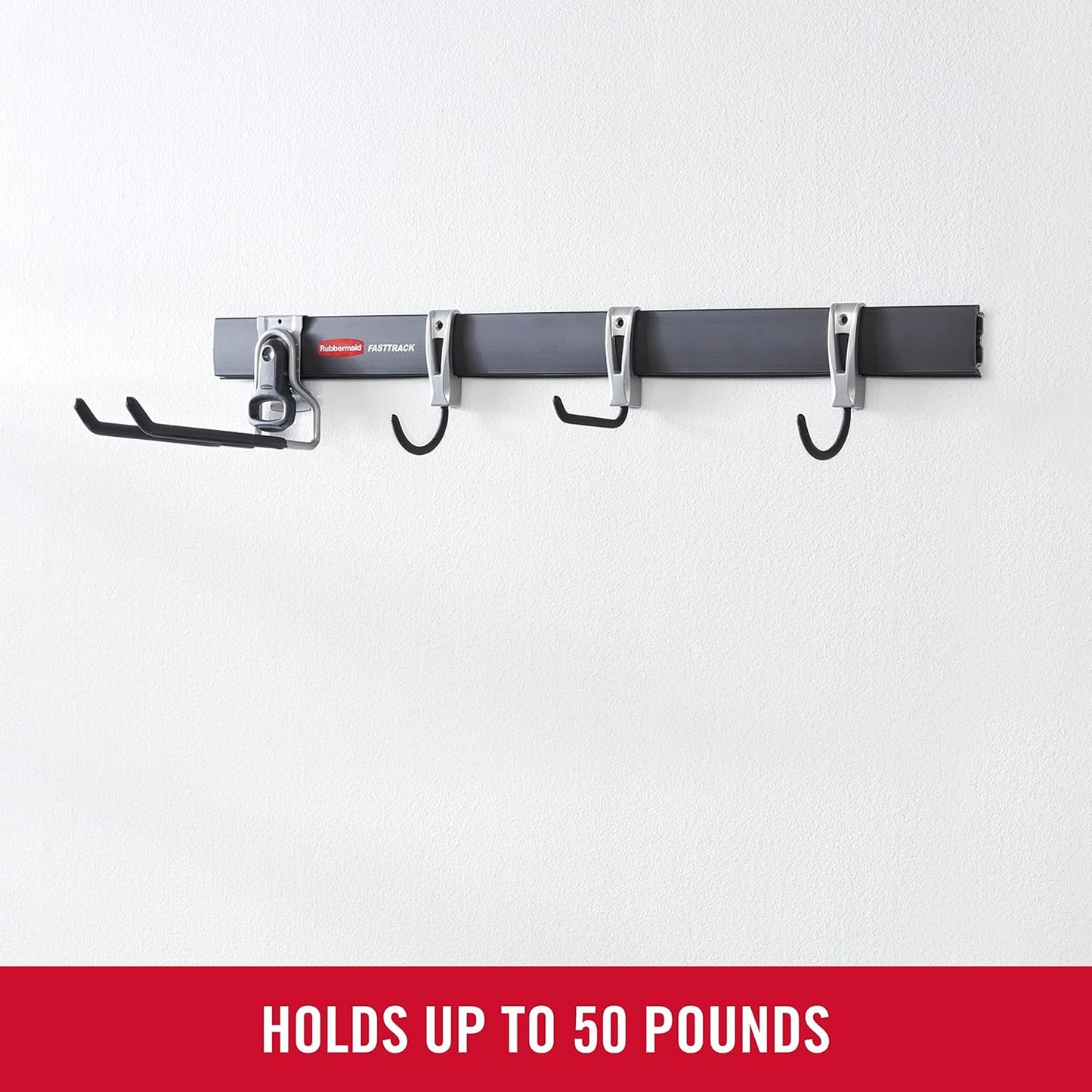 Rubbermaid FastTrack Utility Hooks - Heavy-Duty 5-Piece Tool Organizer Kit for Garage & Shed