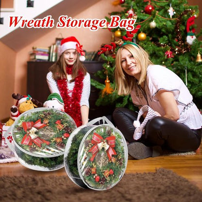 6 Pack Wreath Storage Container - 30" Wreath Storage Bag with Sturdy Handles for Blankets & Clothes