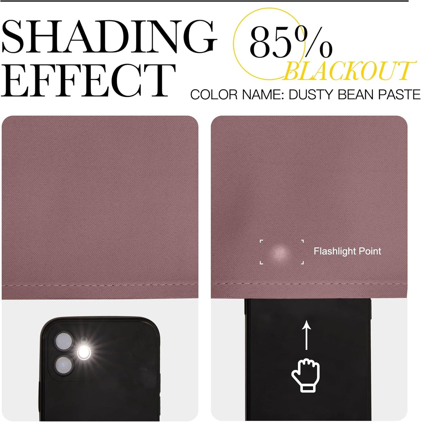 NICETOWN Room Darkening Curtains - Thermal Insulated Drapes for Bedroom | Dusty Bean Paste, 2 Panels, 42x63