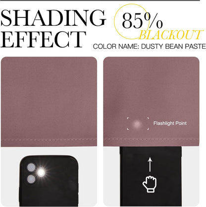 NICETOWN Room Darkening Curtains - Thermal Insulated Drapes for Bedroom | Dusty Bean Paste, 2 Panels, 42x63