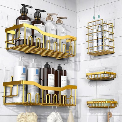 EUDELE Rustproof Stainless Steel Shower Caddy - No Drill Adhesive Organizer with Large Capacity | XL Size for Bathroom & Kitchen