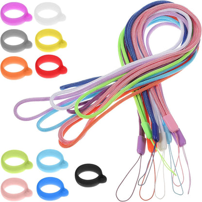 Skiennix Anti-Lost Lanyard Set - 8 Pcs with 24 Silicone Rubber Rings for Pens | Office & School Use